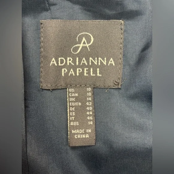ADRIANNA PAPELL Draped Hi-Low Gown With Asymmetrical Detail Size 10
